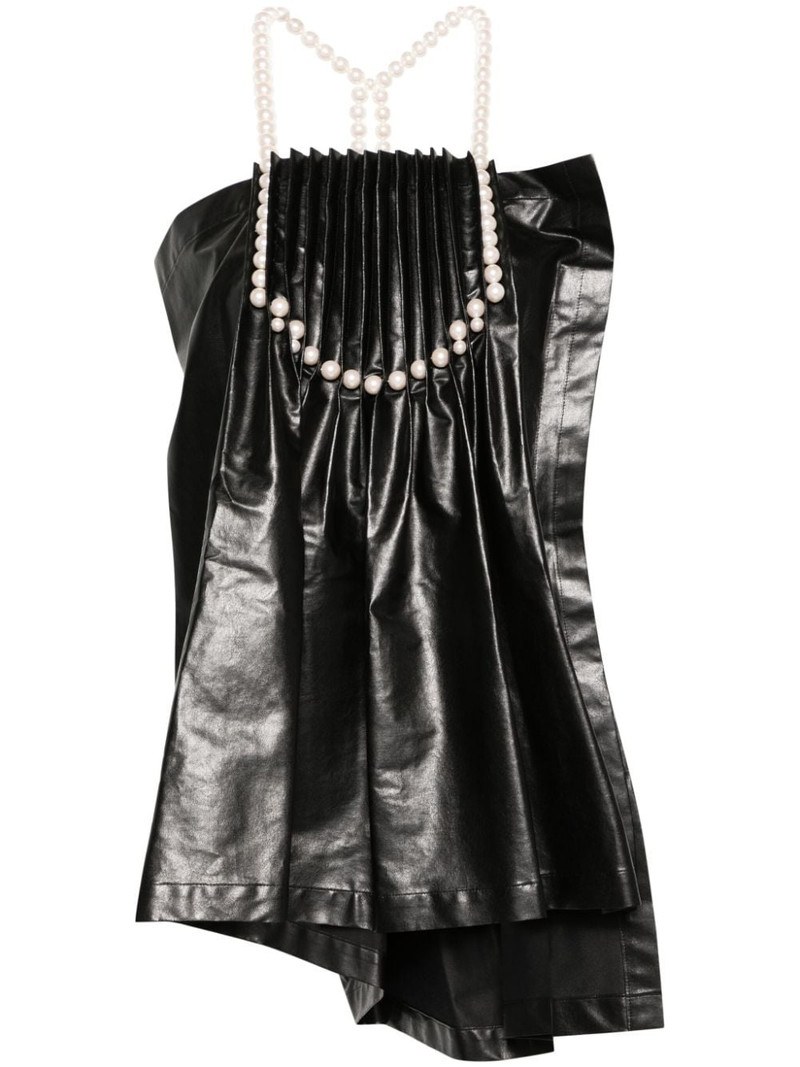 pearl-detail pleated blouse 1