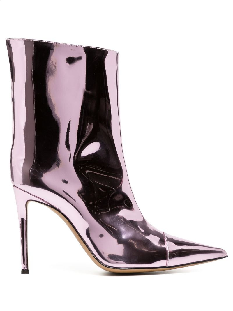 metallic-finish 100mm ankle boots - 1