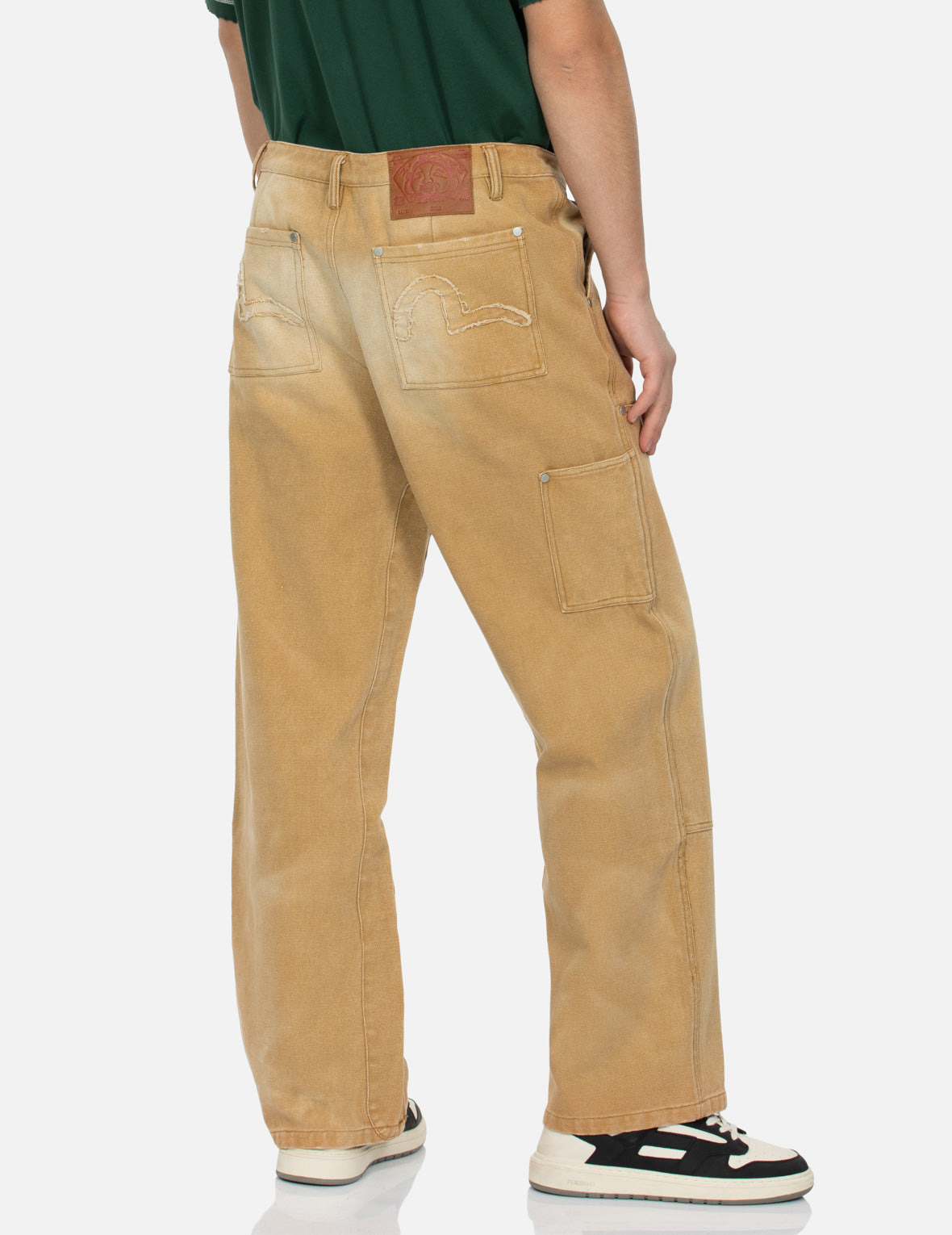 SEAGULL APPLIQUÉ EMBROIDERY BAGGY FIT CARPENTER PANTS - 7