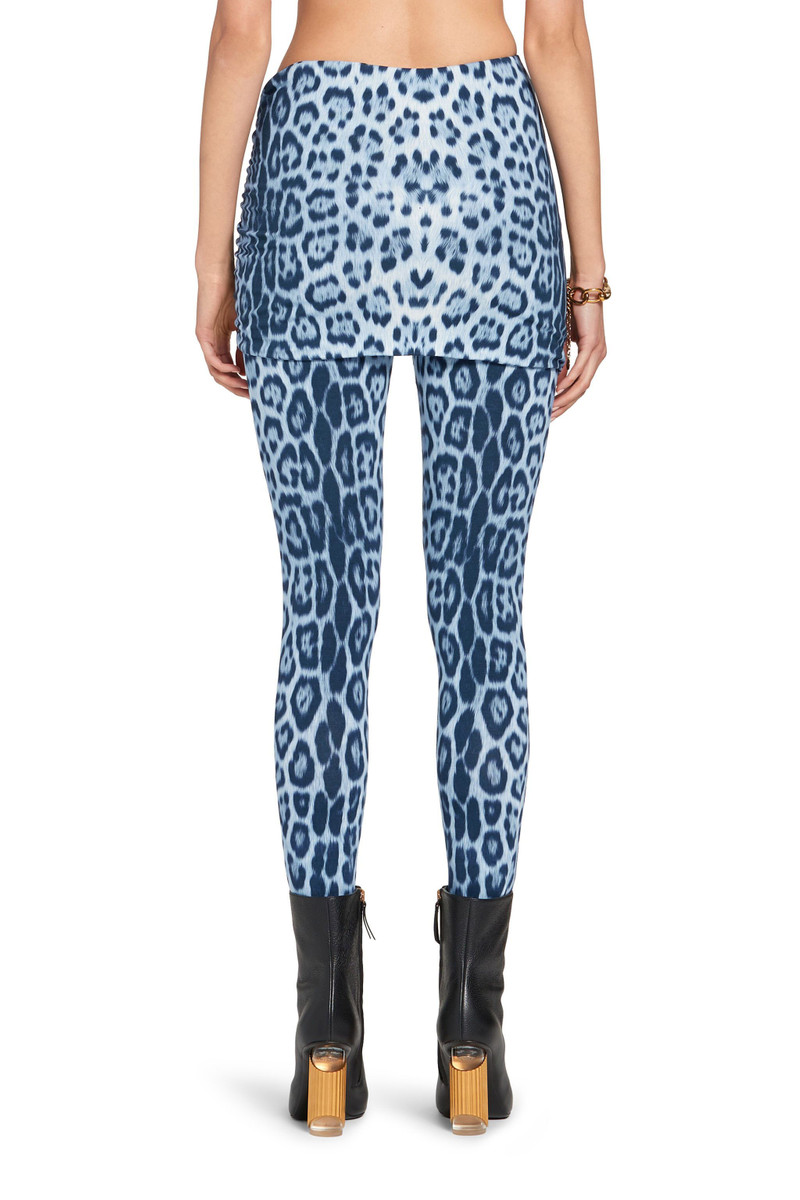Heritage Jaguar print gathered leggings 4
