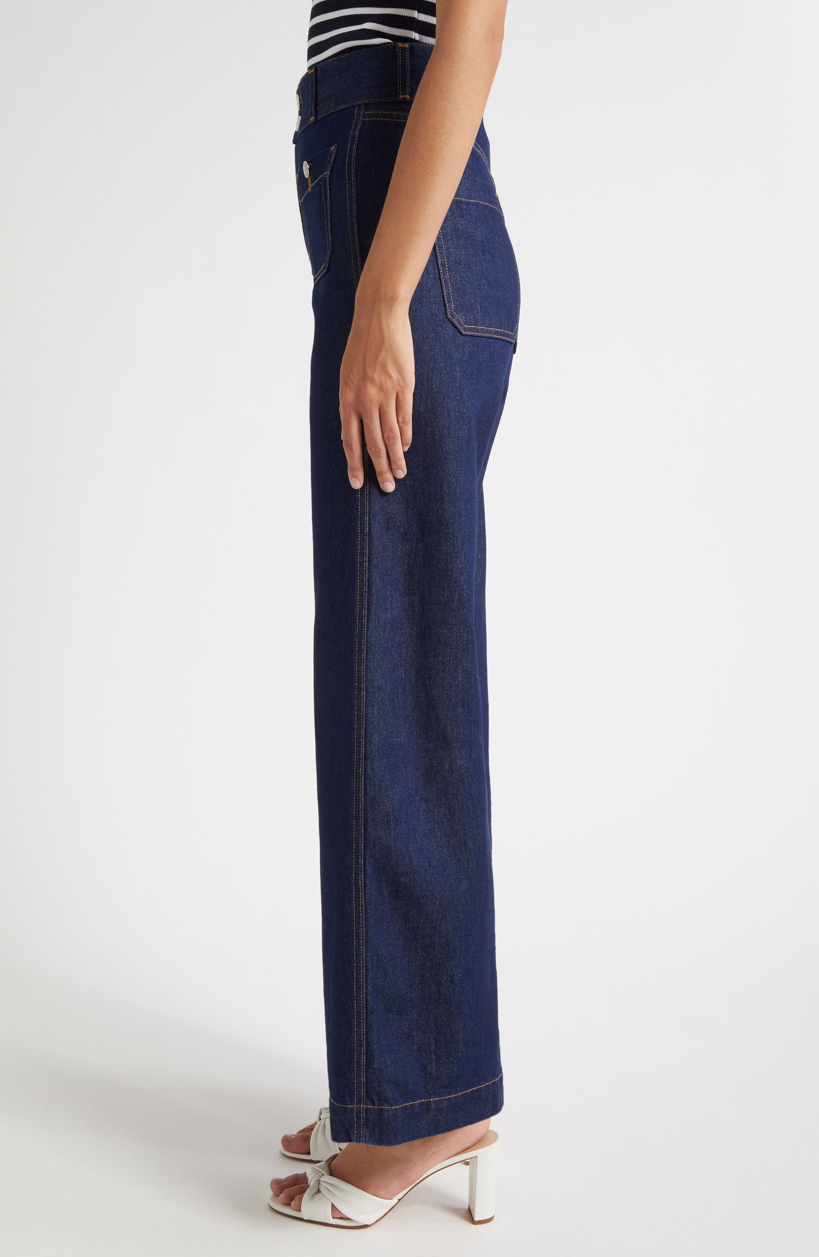 Veronica Beard Taylor High Waist Flare Jeans in Indigo Rinse at Nordstrom - 4