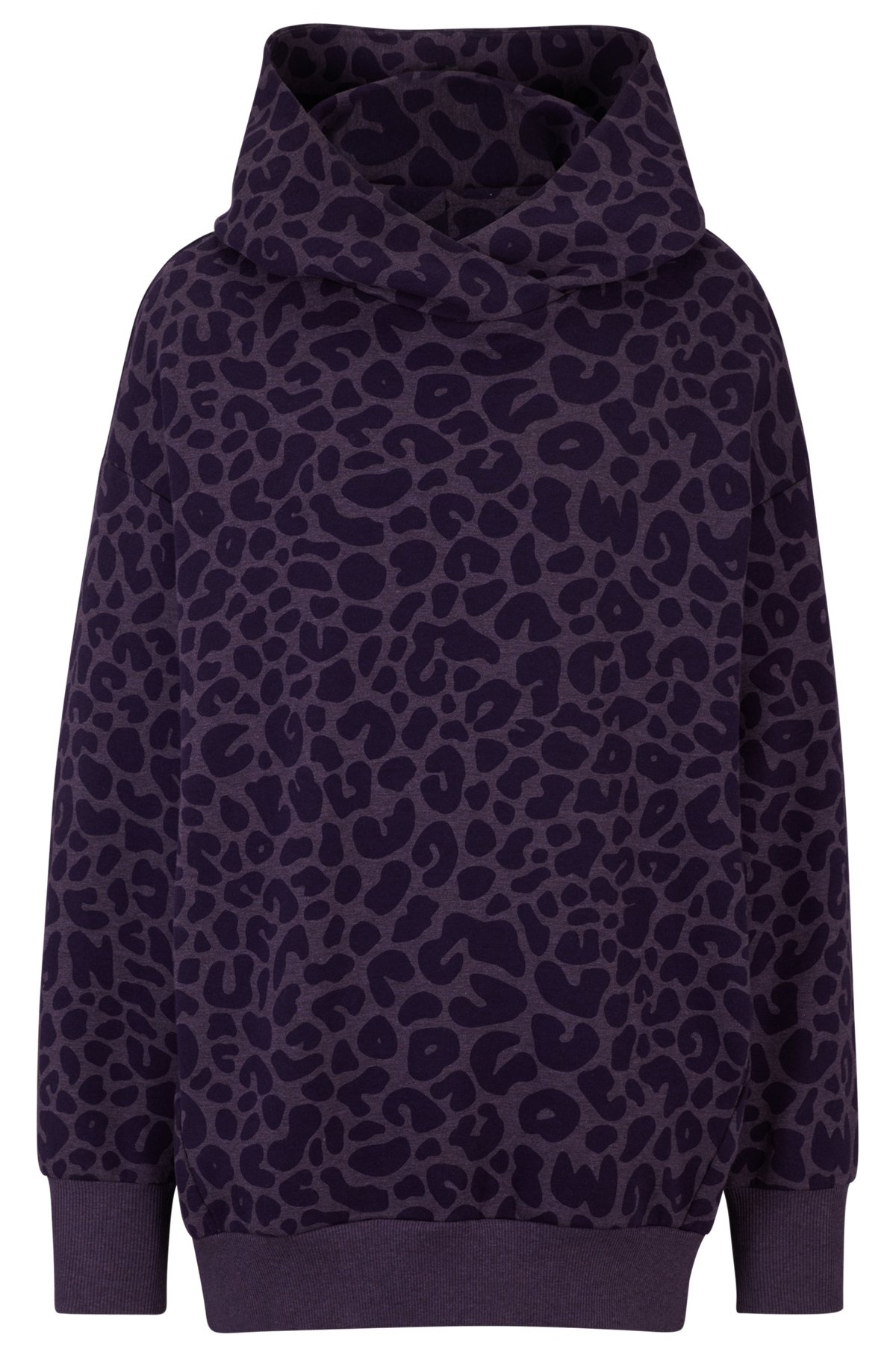 NAOMI X BOSS LONGLINE HOODIE WITH LEOPARD PATTERN - 1