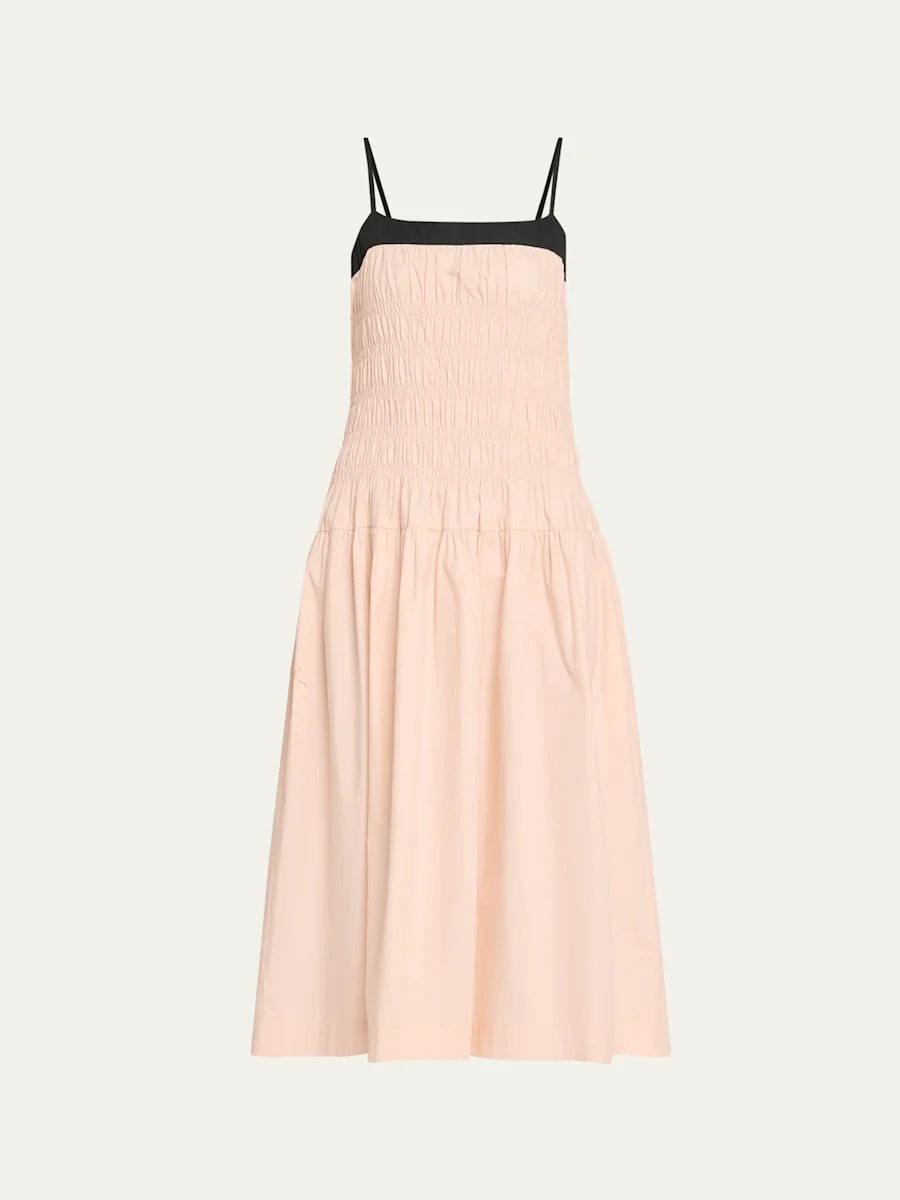 Rossella Smocked Cotton Midi Dress - 1