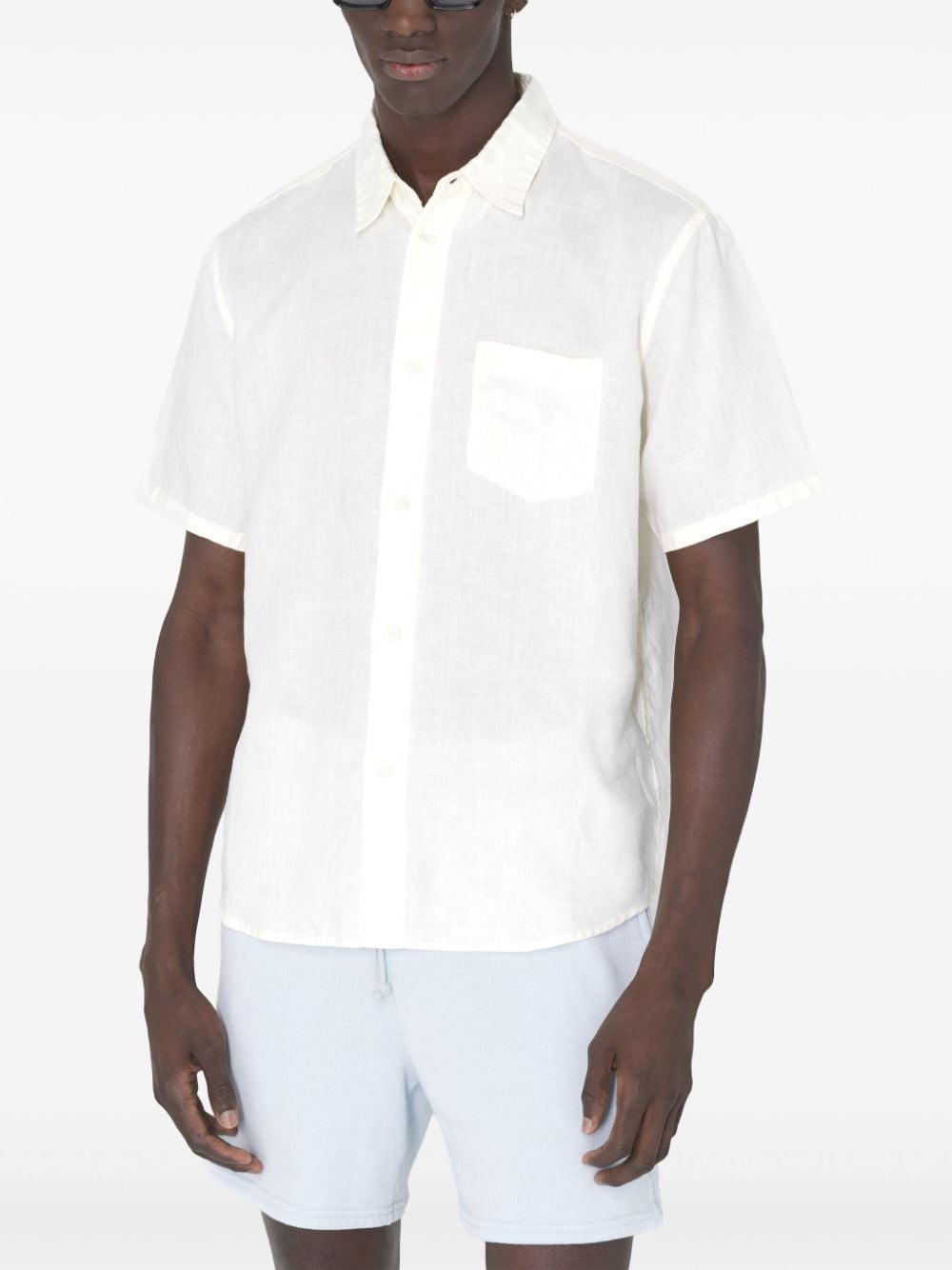 short-sleeve linen shirt - 5