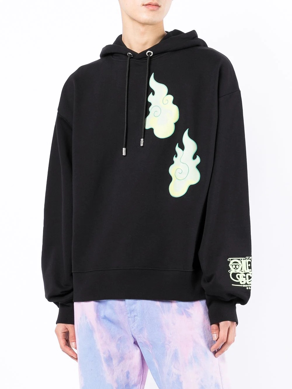 logo-print sleeve hoodie - 4