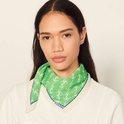 Sandro Pleated and printed scarf outlook