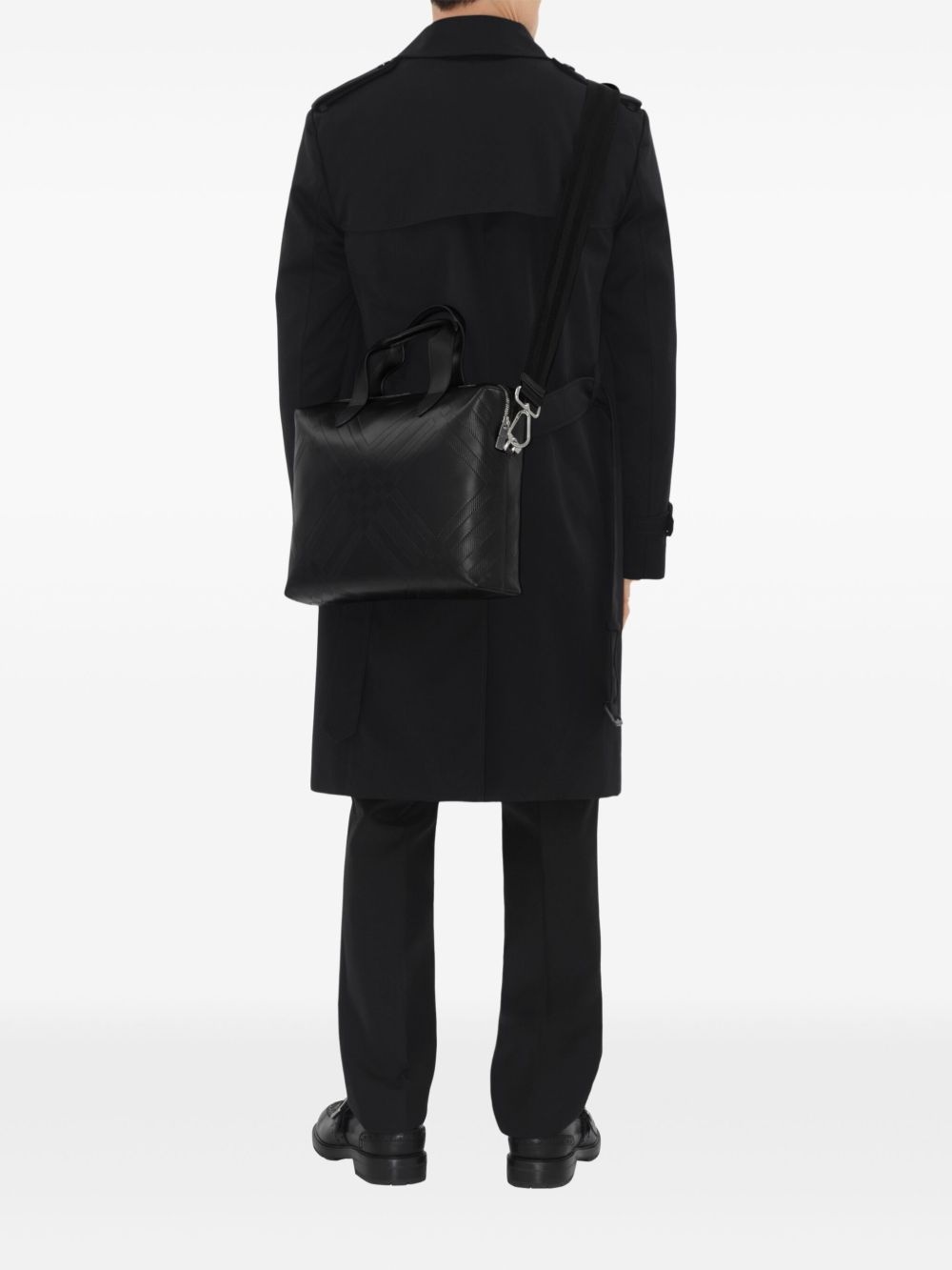 Check-embossed briefcase - 3