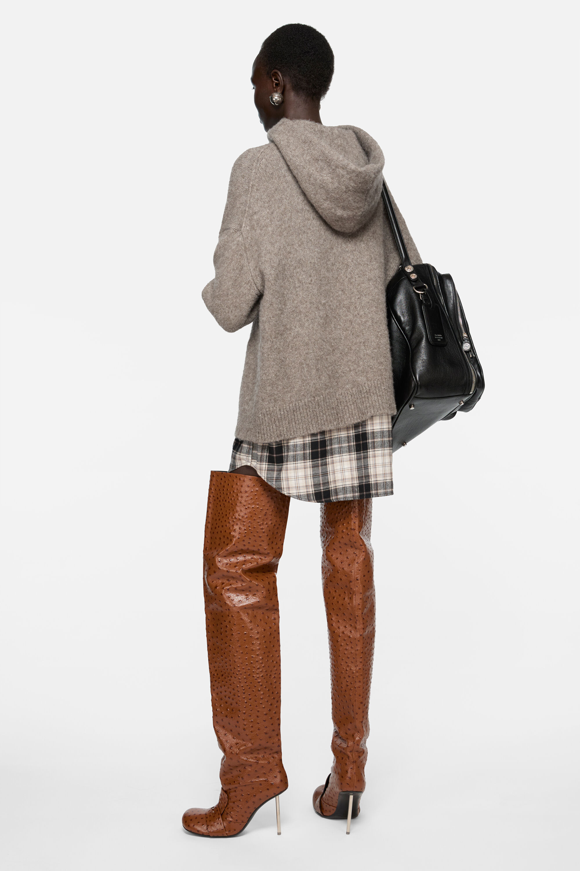Layered wool hoodie - Beige melange - 3