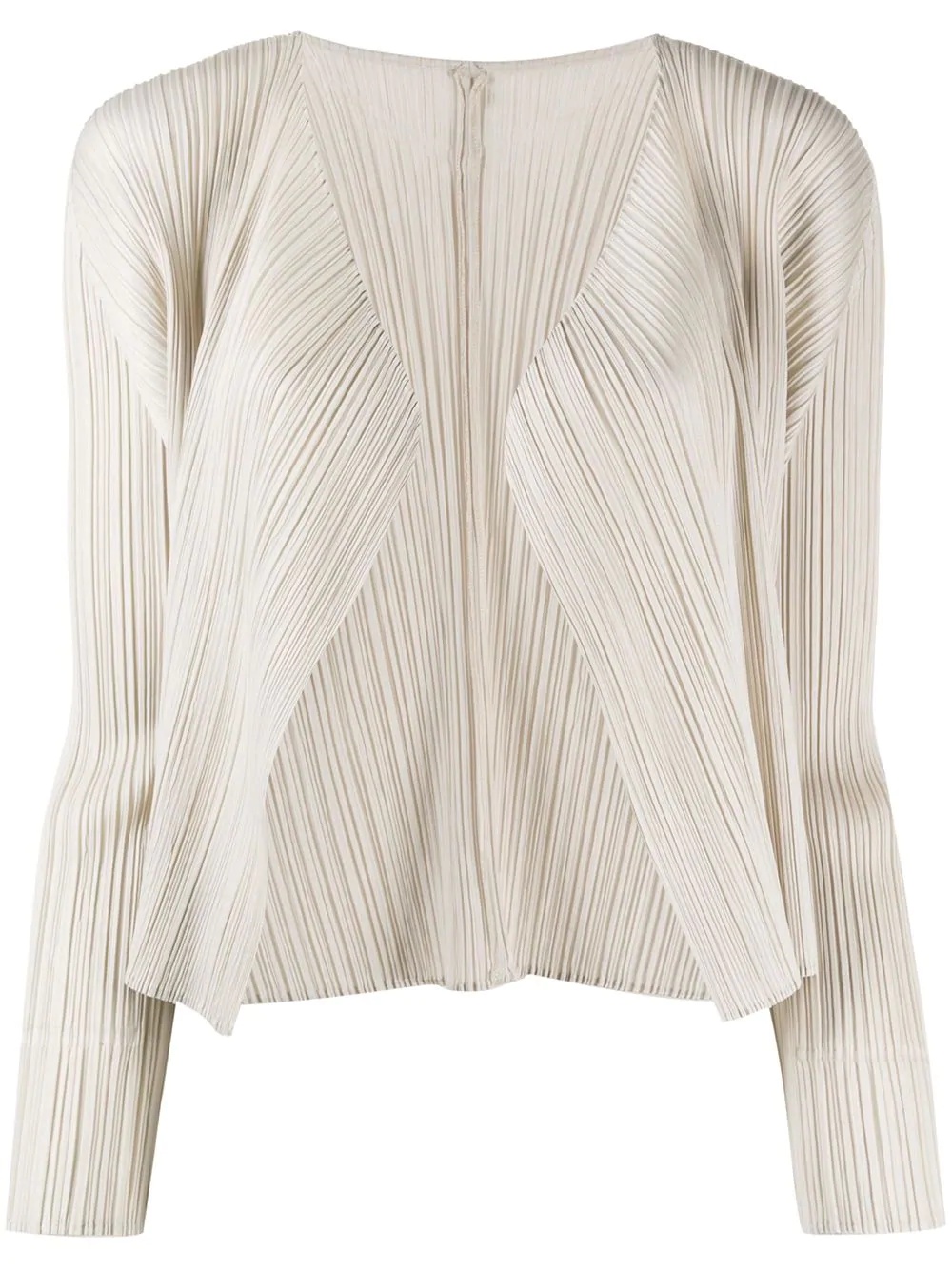 pleated long-sleeved jacket - 1