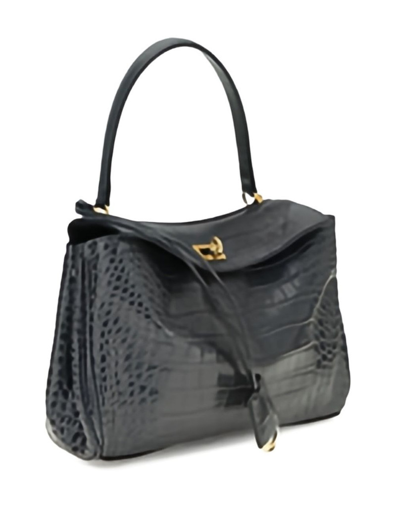 BALENCIAGA small Rodeo crocodile-embossed shoulder bag outlook