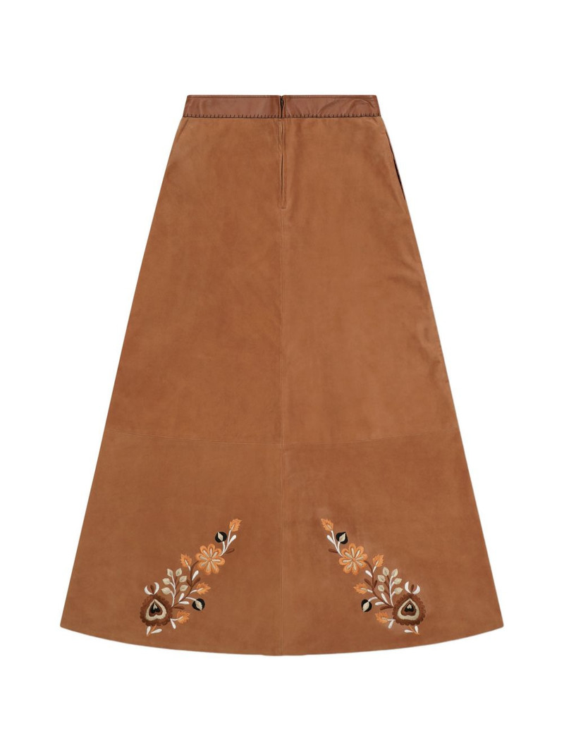 FORTELA Nina embroidered leather skirt outlook