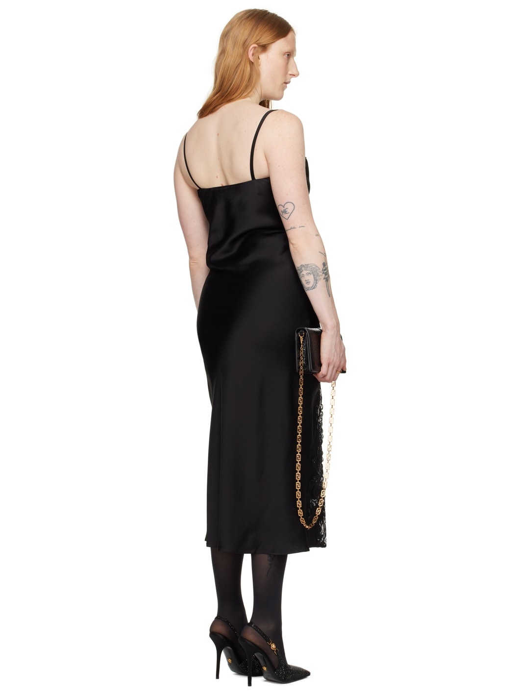 Black Medusa Hardware Midi Dress - 3