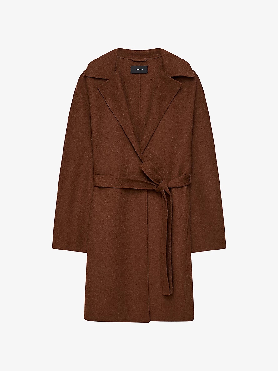 Cranwood belted wool and silk blend coat - 1