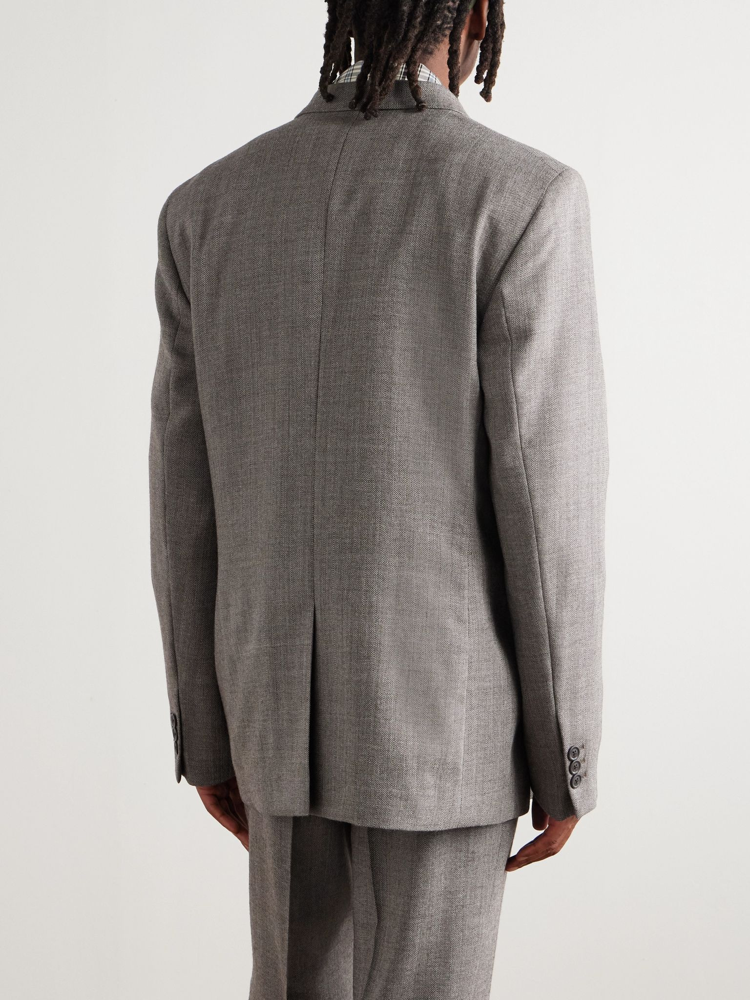 Ceremony Oversized Textured-Wool Blazer Light gray - 3