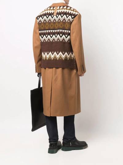 Junya Watanabe MAN intarsia-knit detail coat outlook