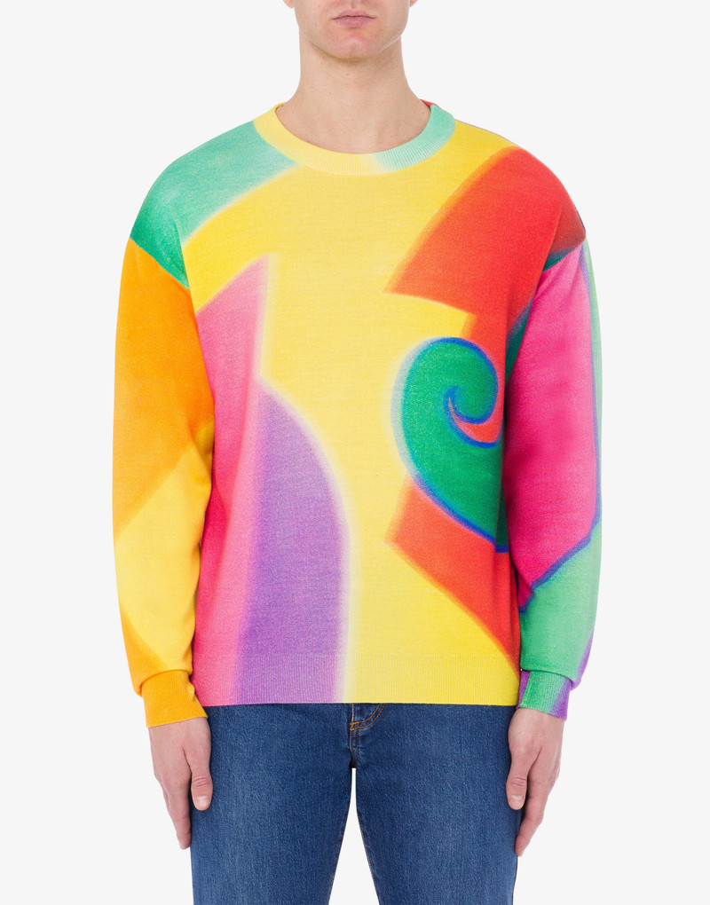 Moschino PROJECTION PRINT WOOL JUMPER outlook