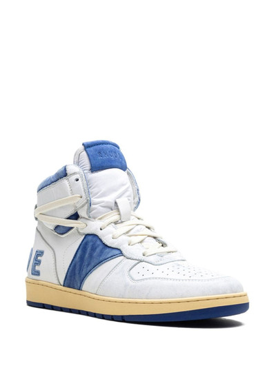 Rhude Rhecess "White/Royal Blue" high-top sneakers outlook