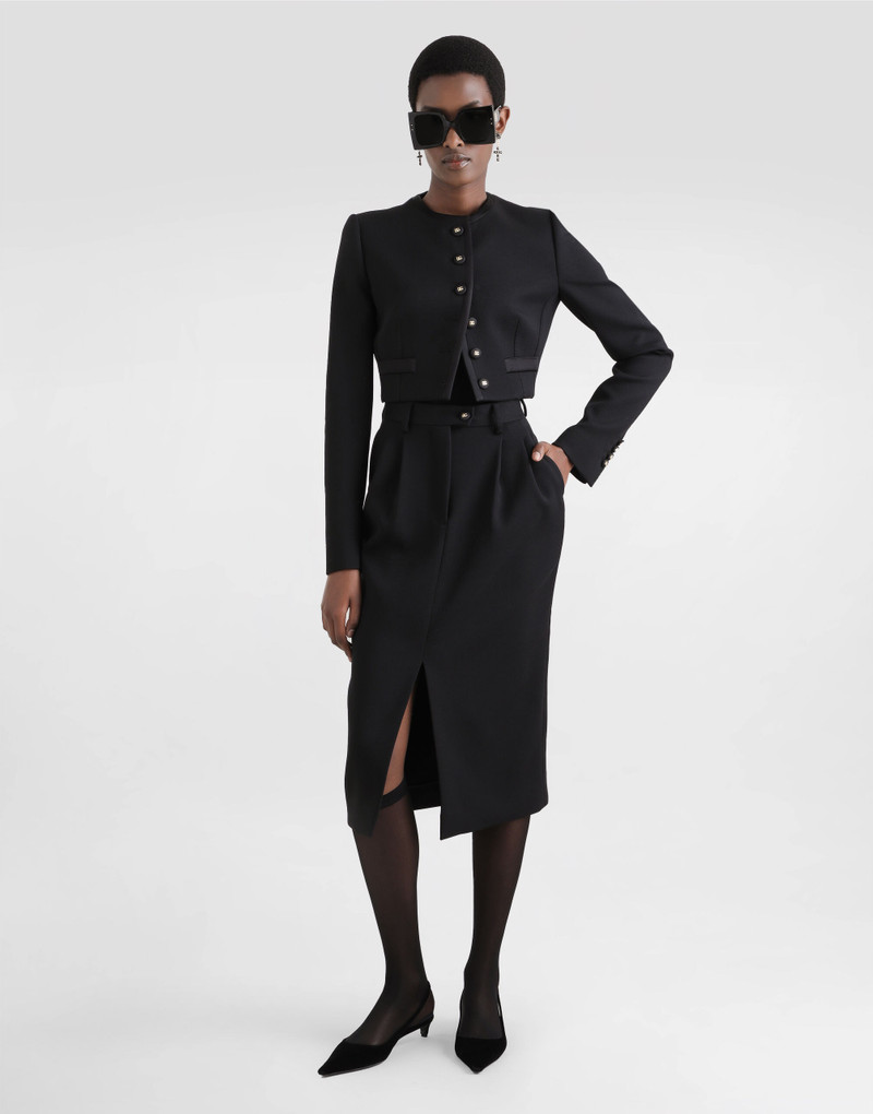 Dolce & Gabbana Cropped single-breasted wool jacket outlook