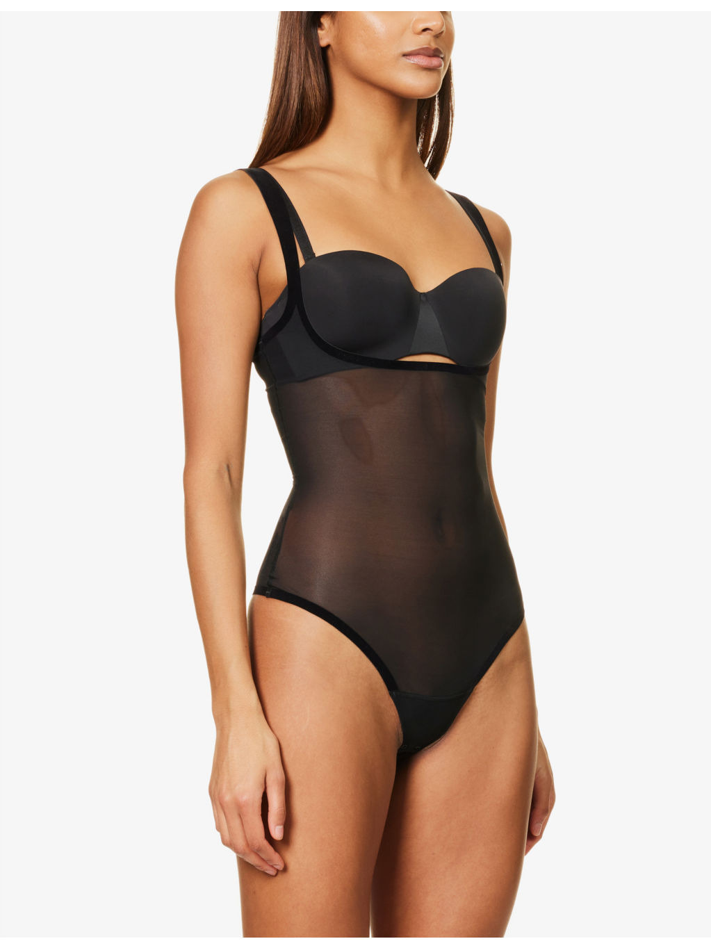 Scoop-neckline stretch-mesh body - 2
