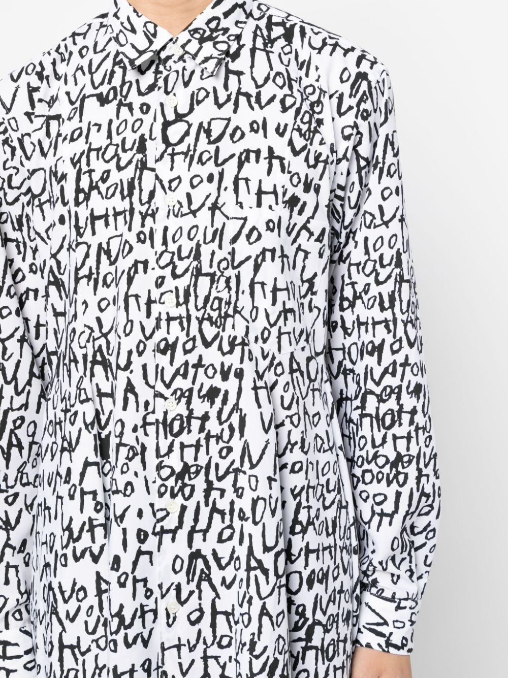 graphic-print classic-collar shirt - 5