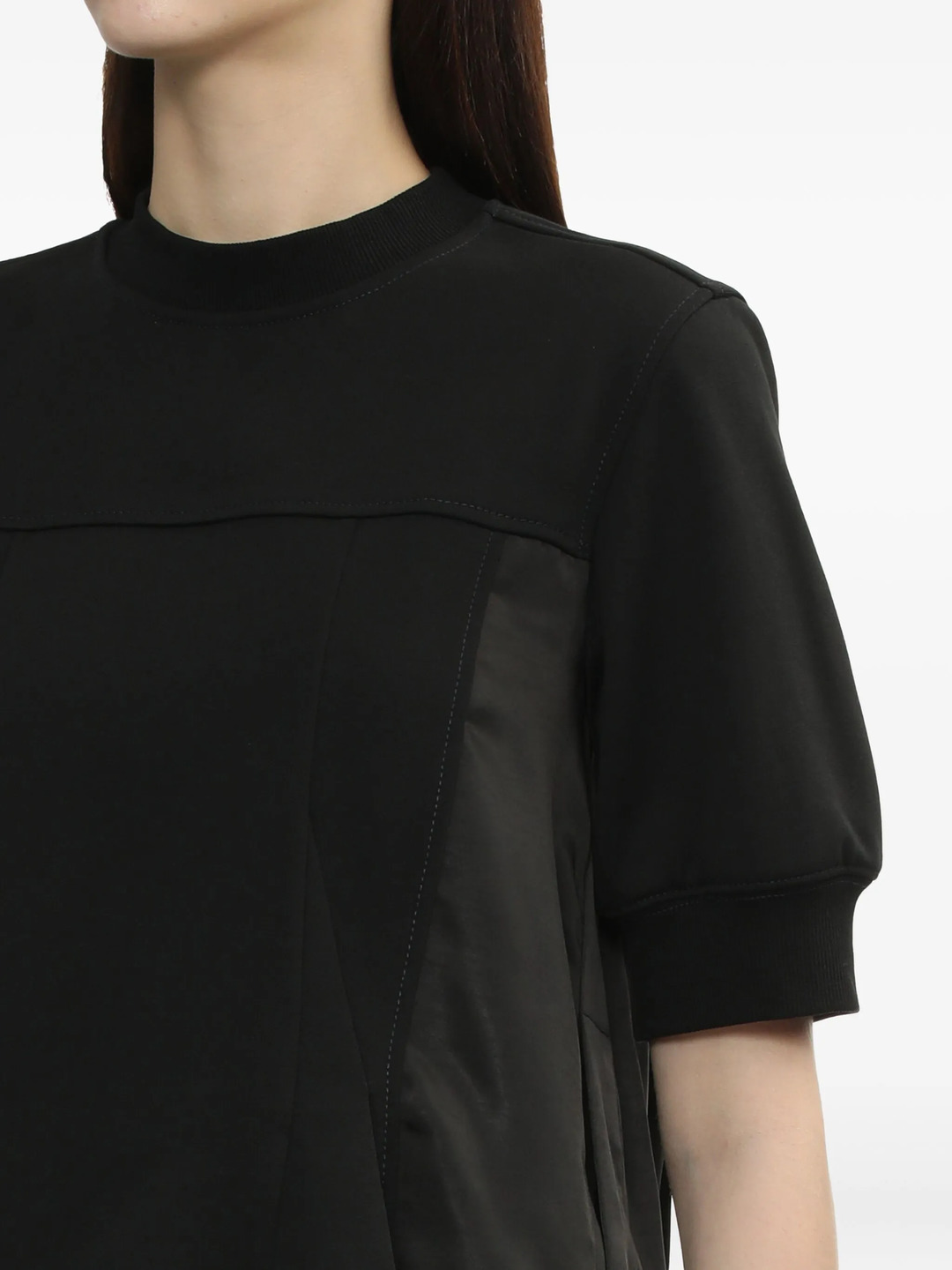 Satin Flounce Combo Terry Top - 5