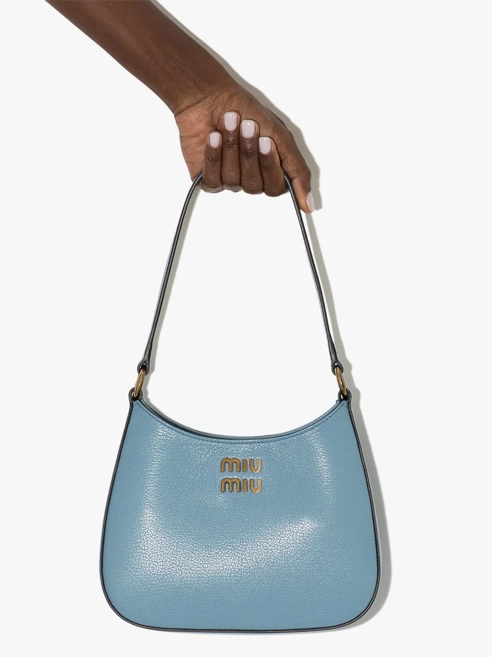 Madras logo-lettering leather shoulder bag - 4