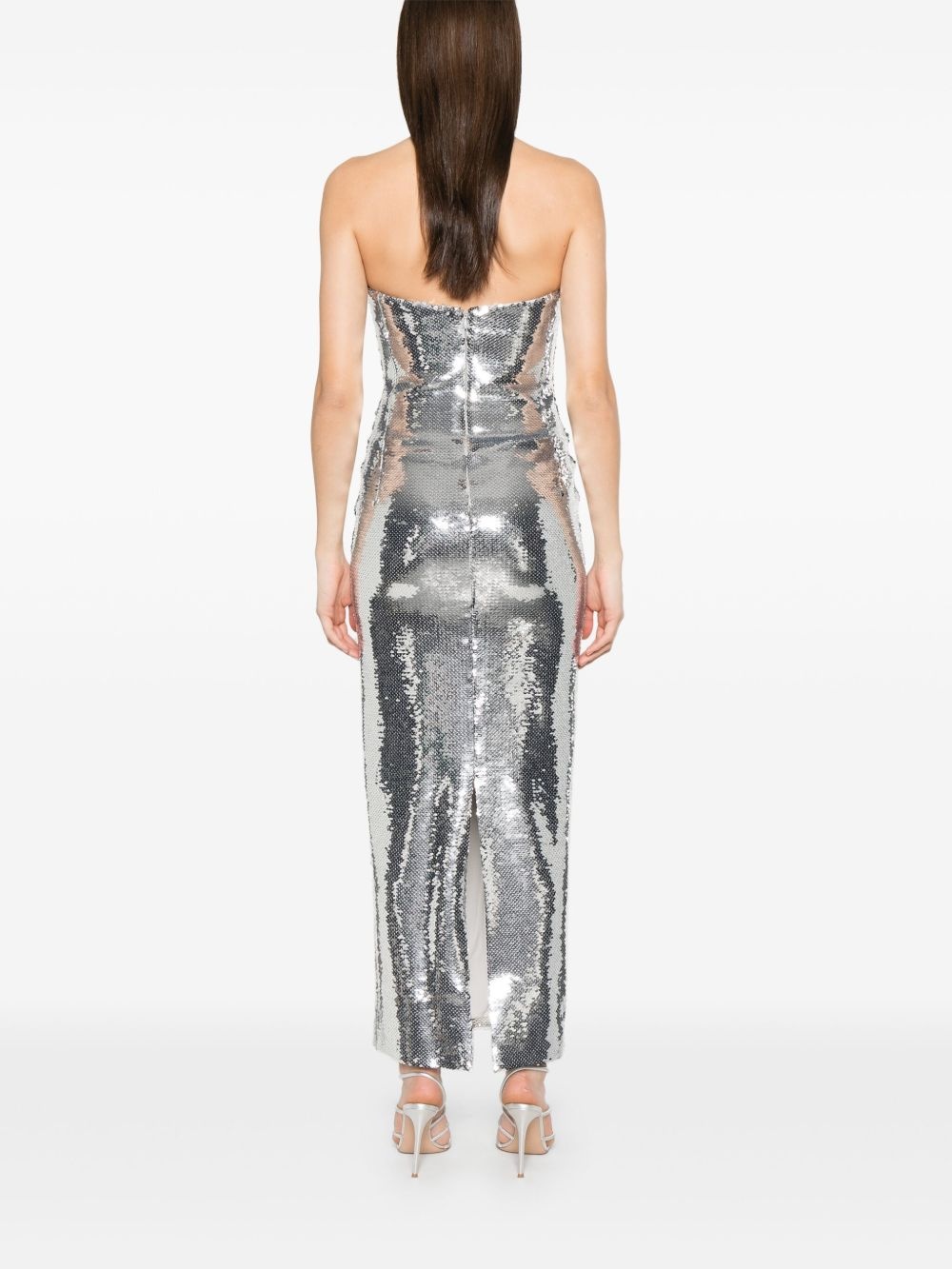 sequinned bustier midi dress - 4