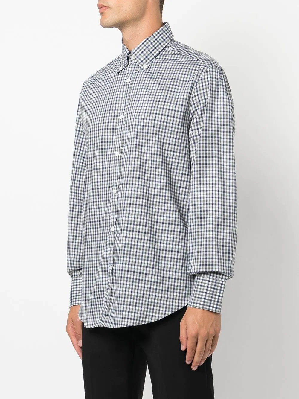 checked-print cotton shirt - 3