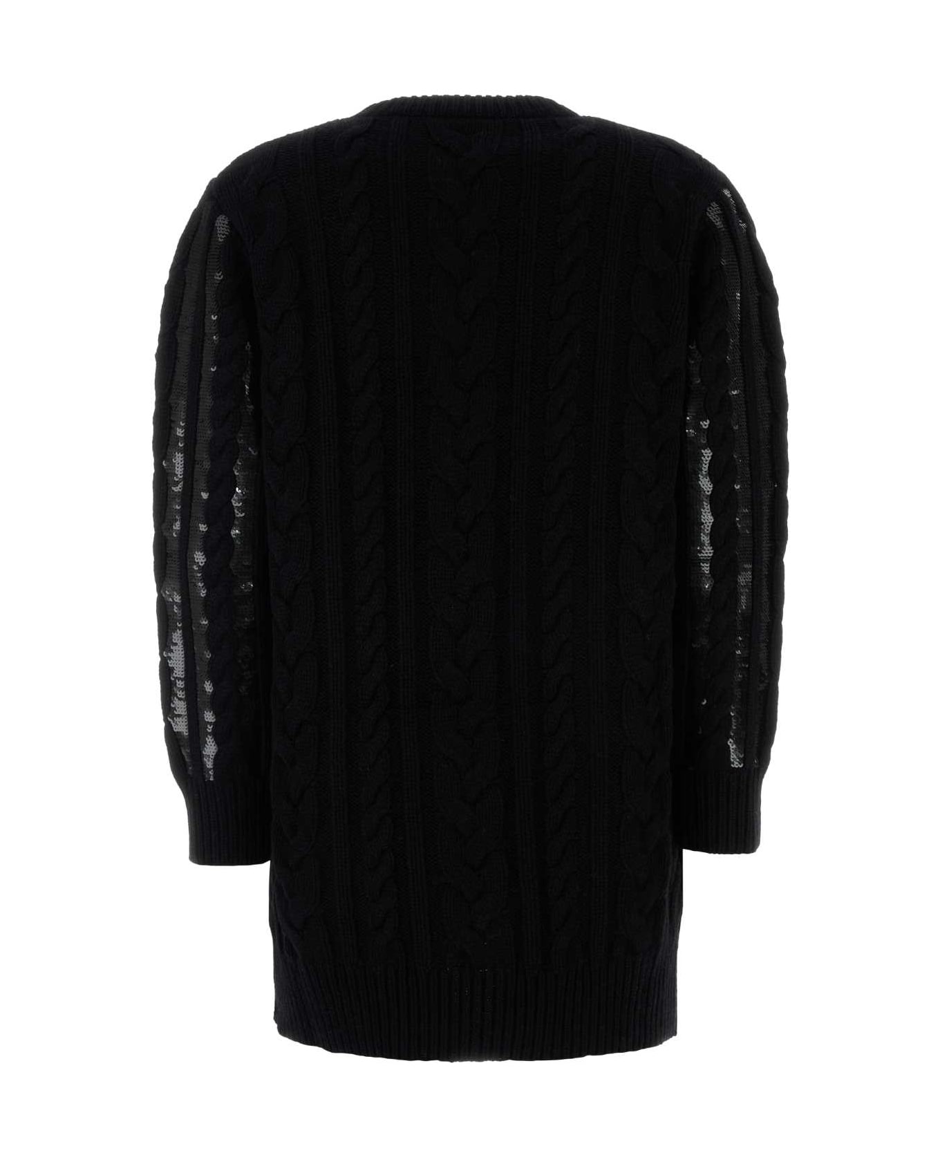 Black Wool Blend Mambo Sweater Dress - 2