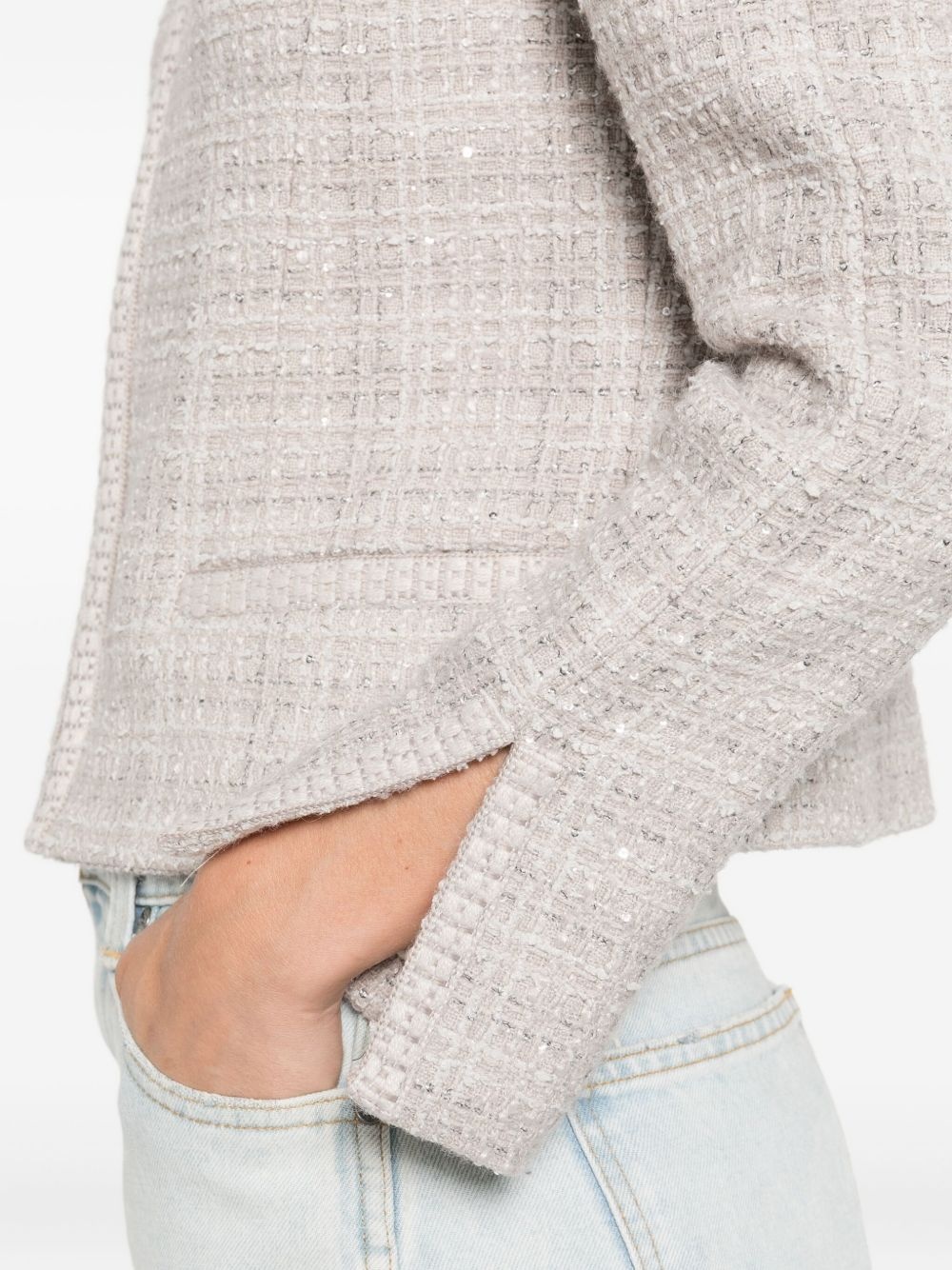 tweed sequin-embellished jacket - 5