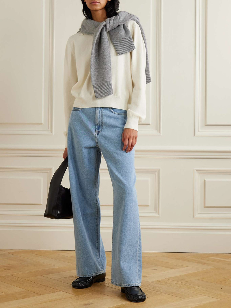 RÓHE Merino wool and cashmere-blend polo sweater Off-white outlook