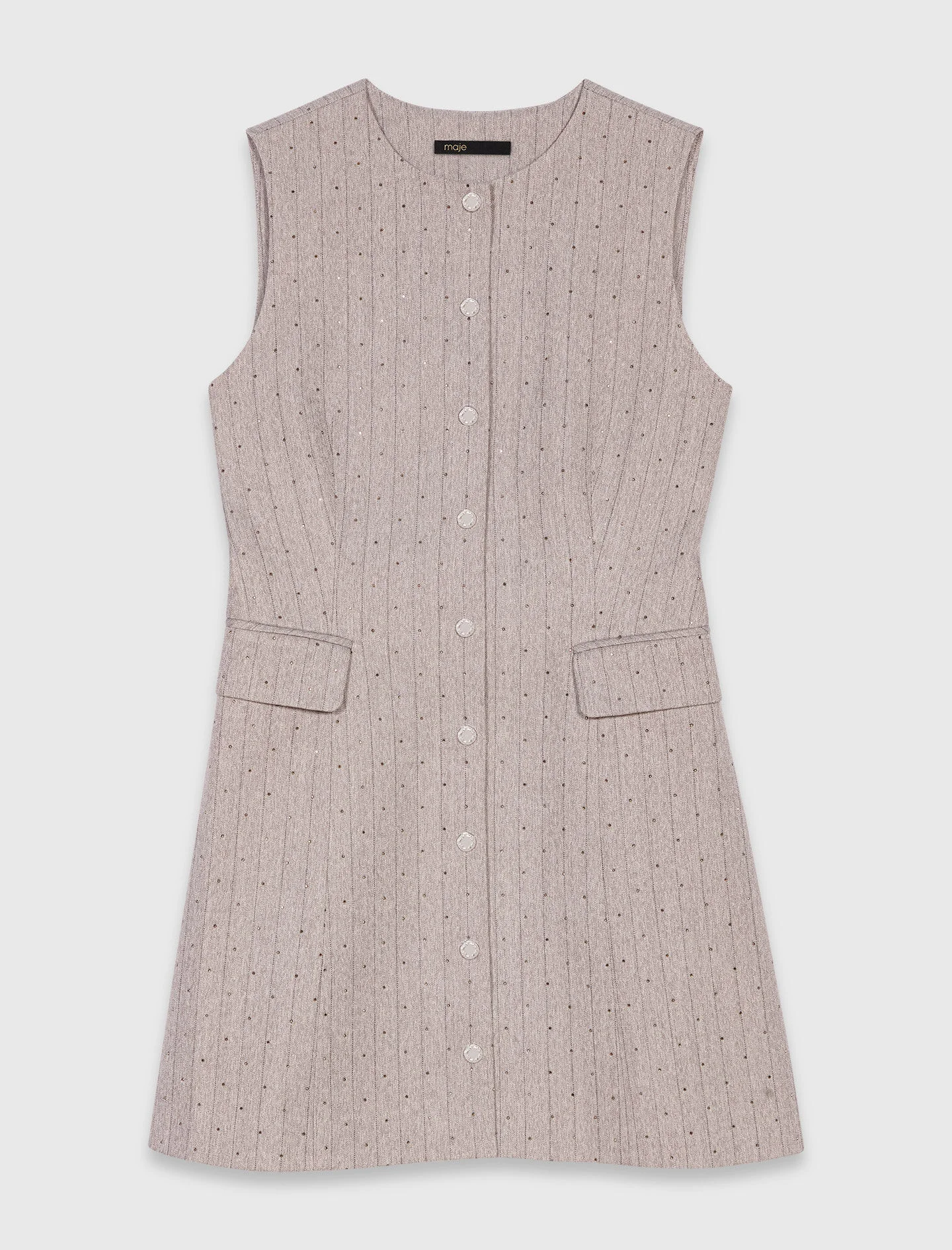 Mini rhinestone tailored dress - 1