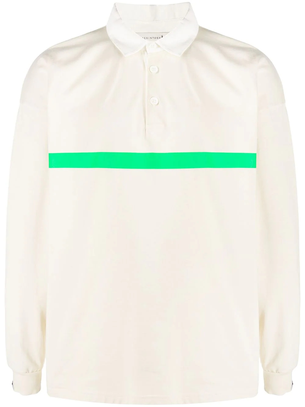 contrast-stripe long-sleeve polo shirt - 1