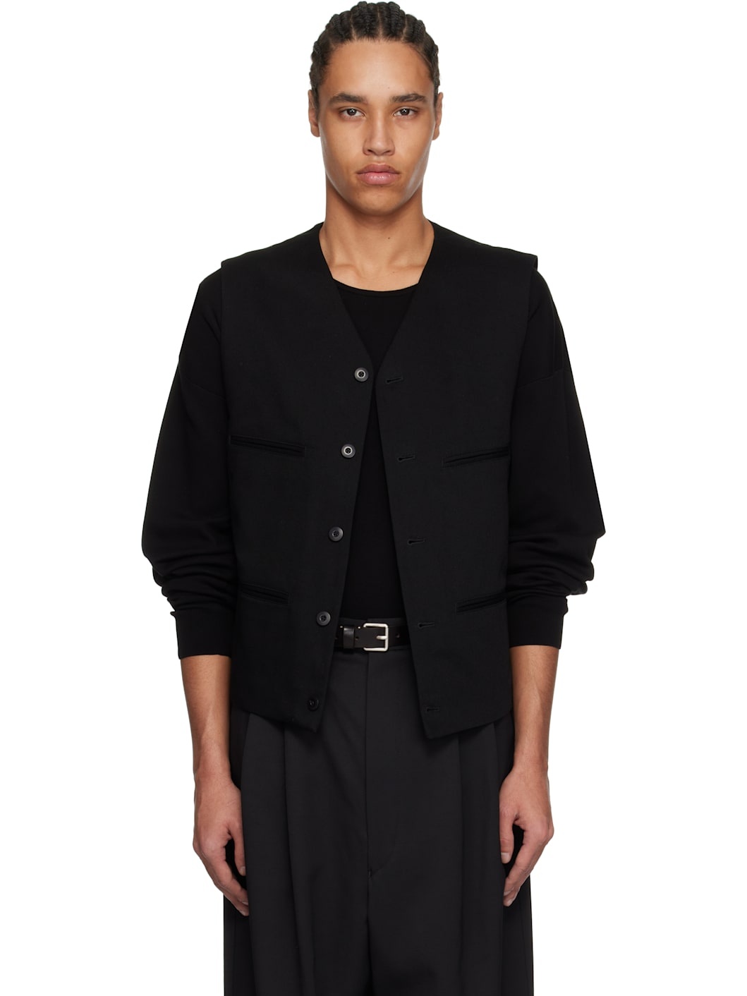 Black Waistcoat Vest - 1