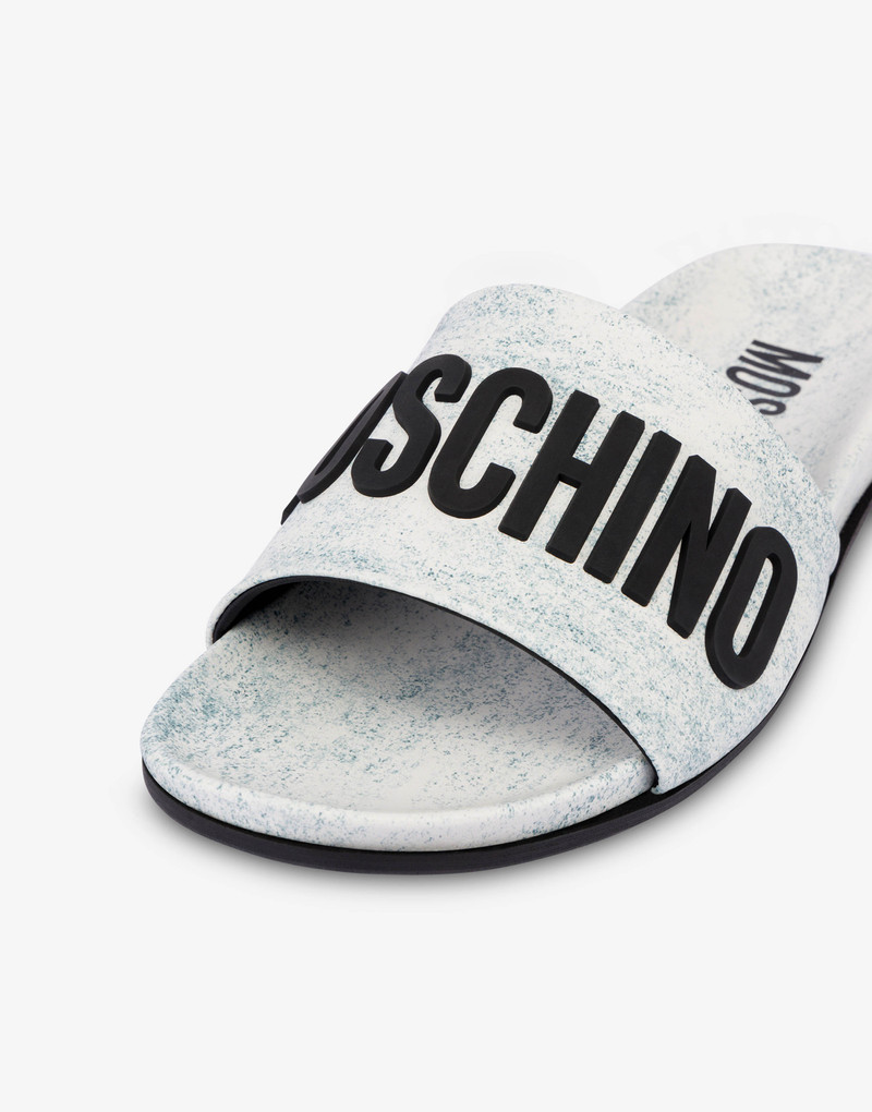 MOSCHINO X THE FLINTSTONES™ CALFSKIN POOL SLIDERS 4