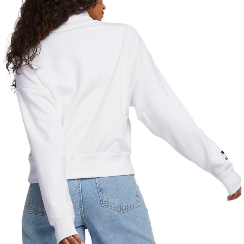 (WMNS) PUMA Team Sweatshirt 'White' 539271-02 - 4