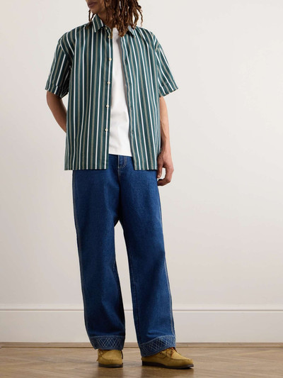 A KIND OF GUISE Elio Striped Textured-Cotton Shirt outlook