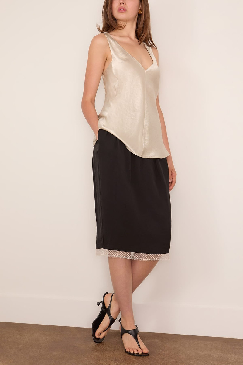 MARIA McMANUS Lace Tulip Skirt in Black outlook