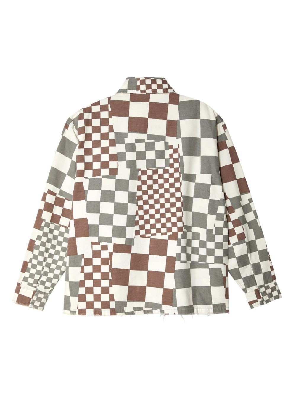 checkered canvas shirt jacket - 2