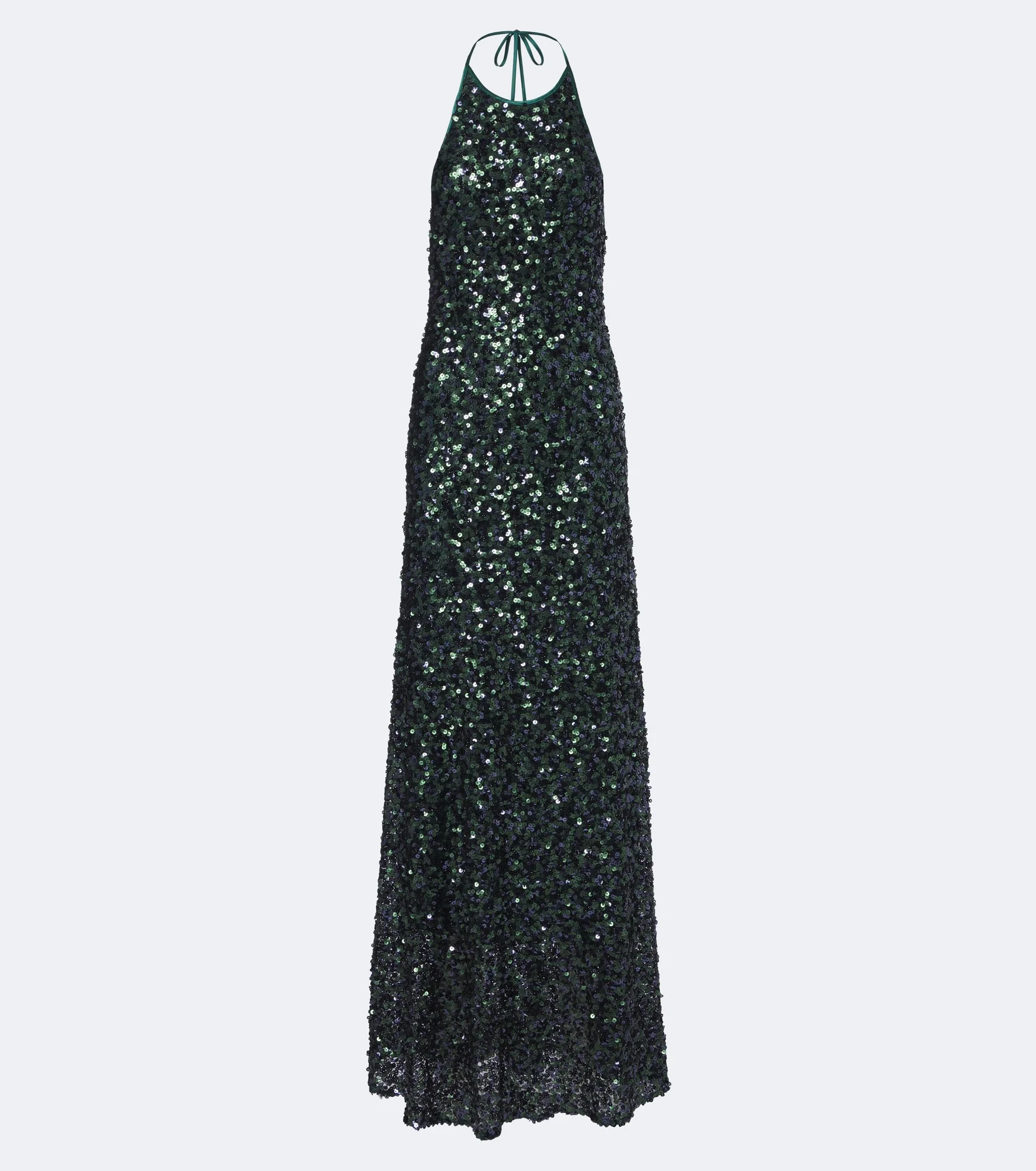 Open-back sequined halterneck gown - 1