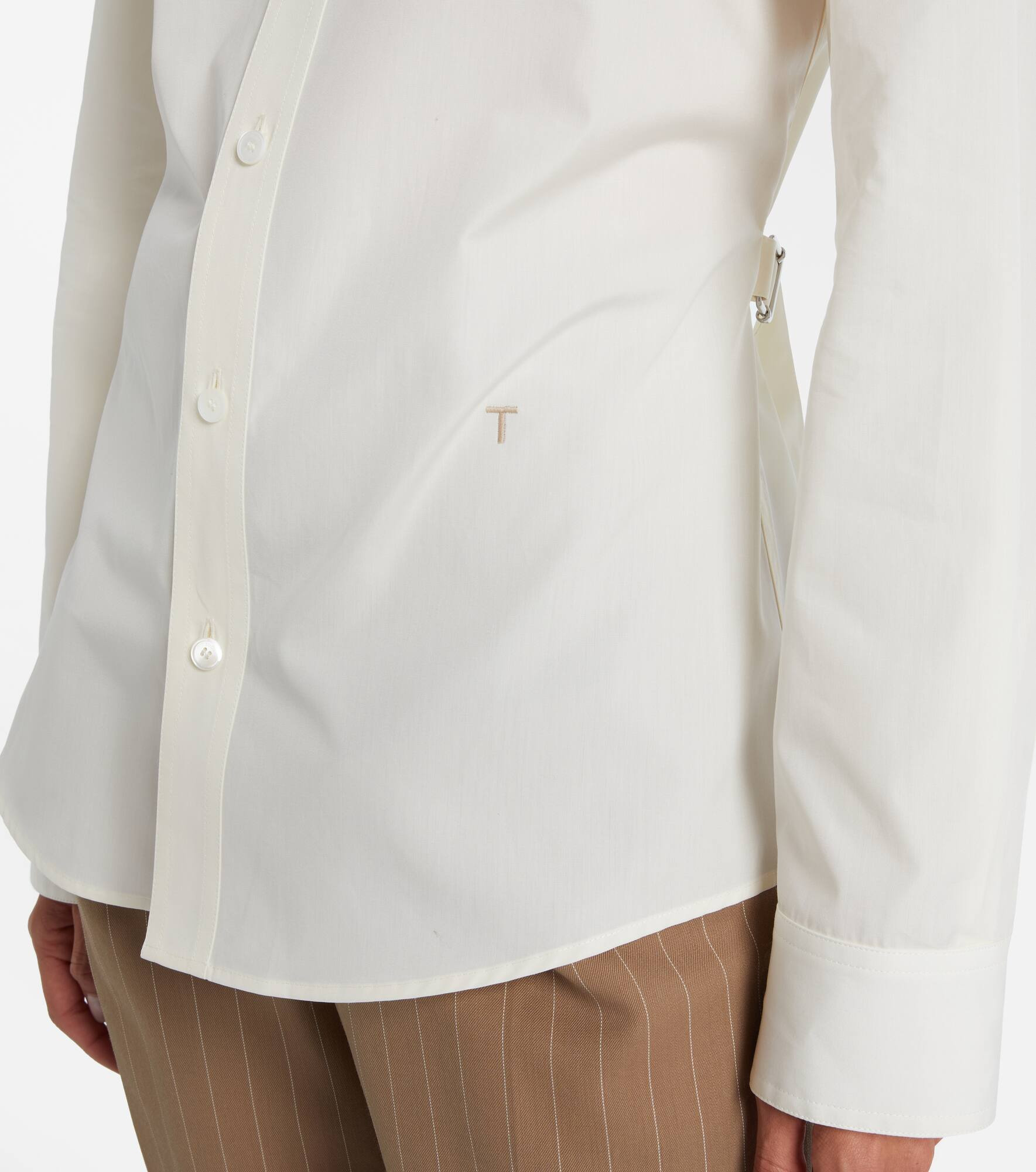 Belted cotton poplin shirt - 5
