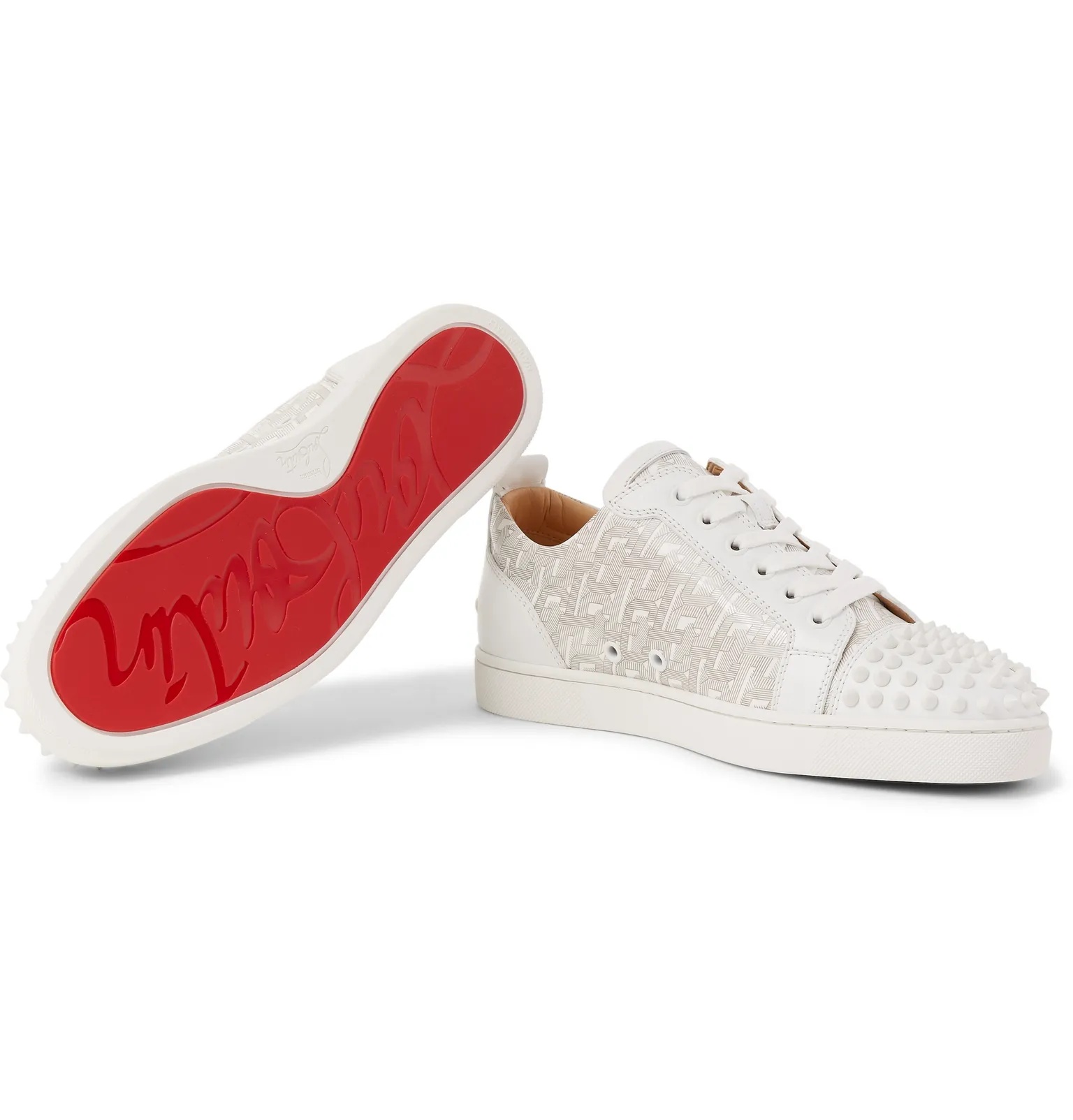 Louis Junior Spikes Printed Leather Sneakers - 3