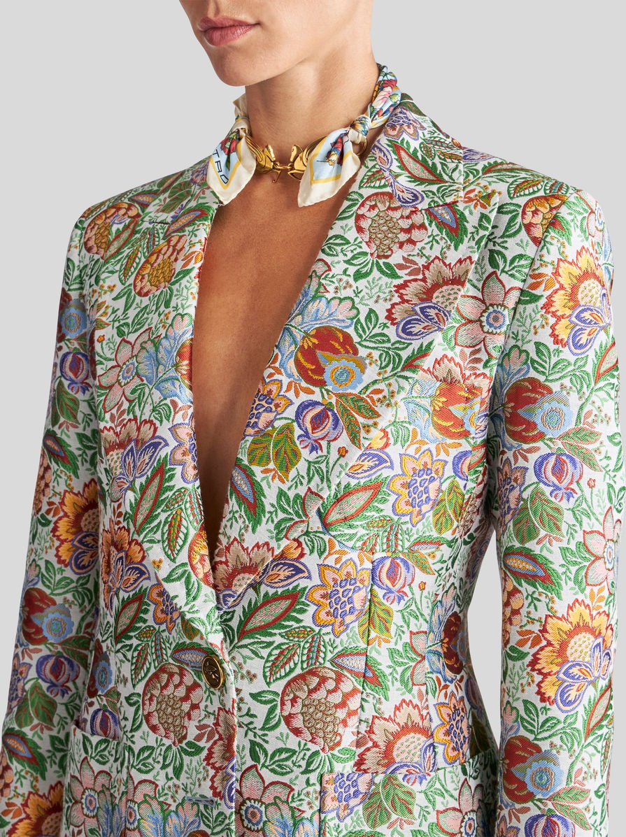 JACQUARD JACKET WITH MULTICOLOURED BOUQUET - 2