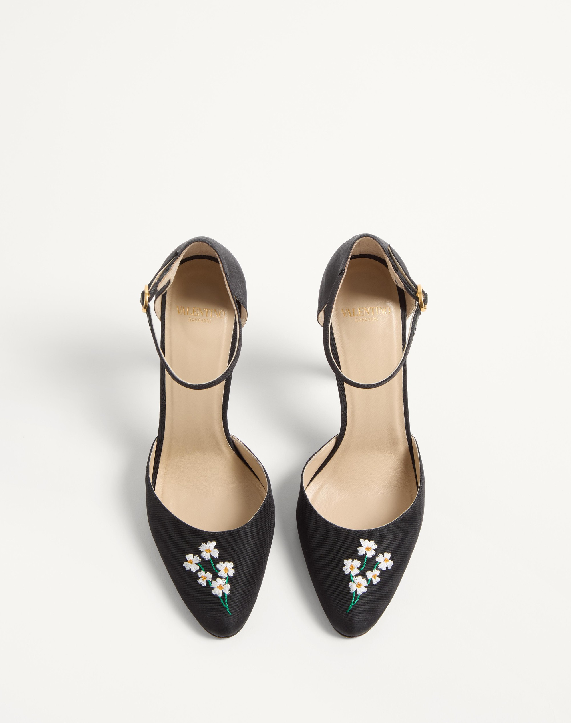 HI DOLLY FABRIC PUMPS WITH FLORAL EMBROIDERY 105MM - 4