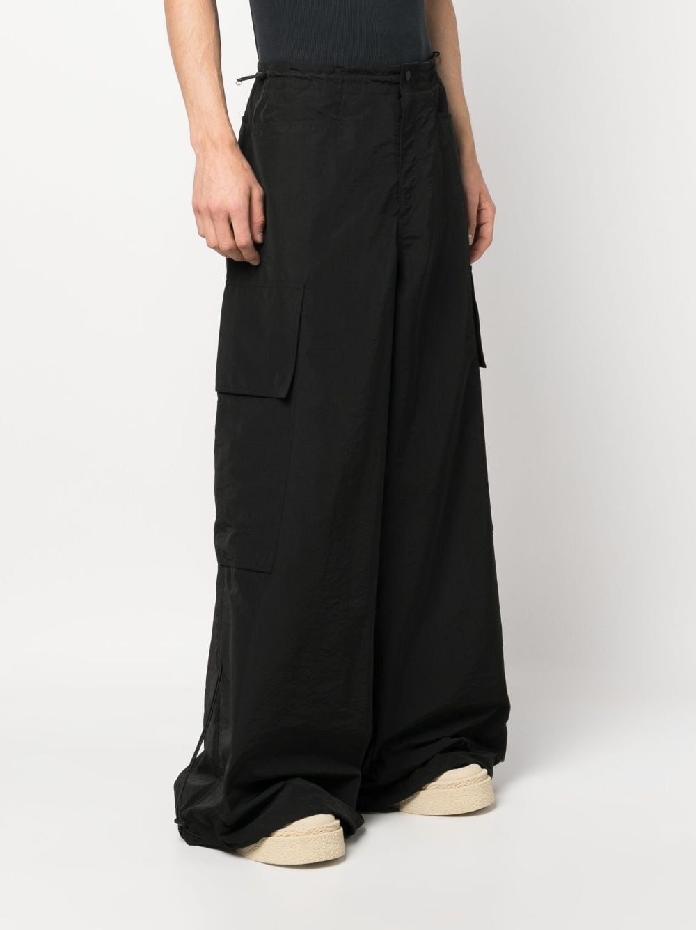 PA Monogram-embroidery wide-leg trousers - 3
