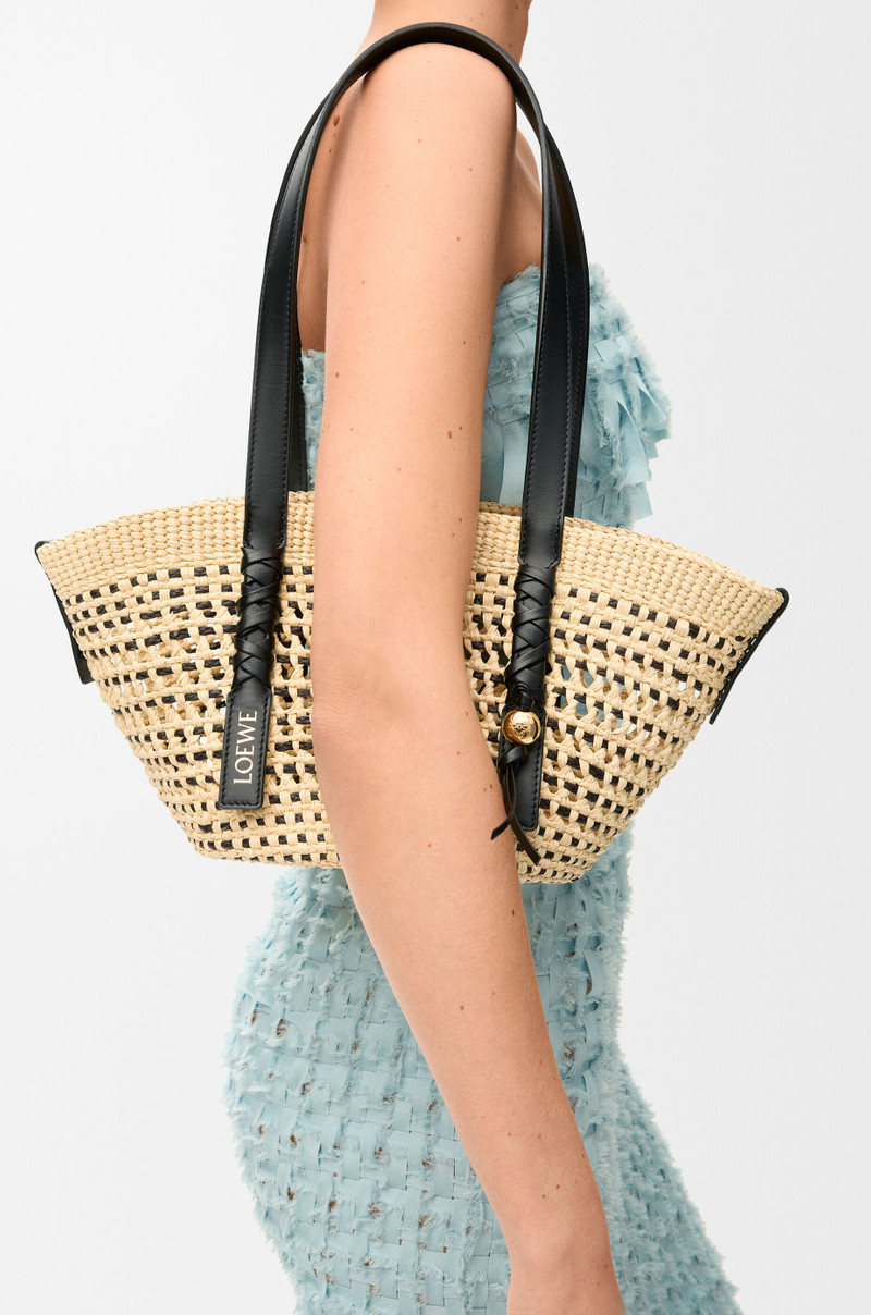 Small Braid basket in iraca palm ad calfskin 3