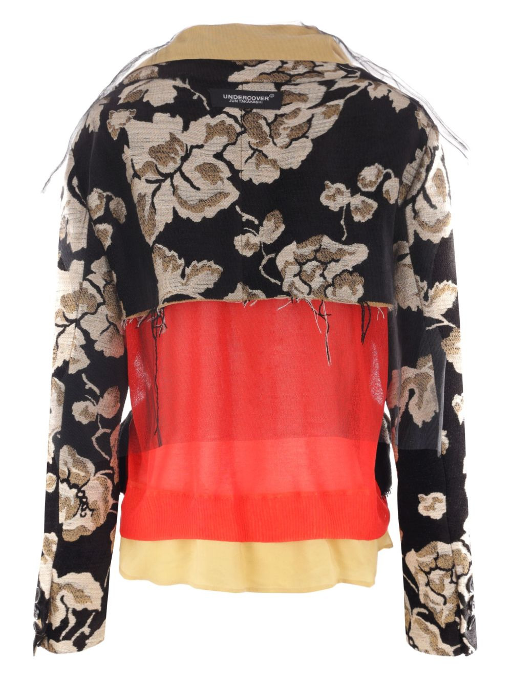 layered jacquard blazer - 2