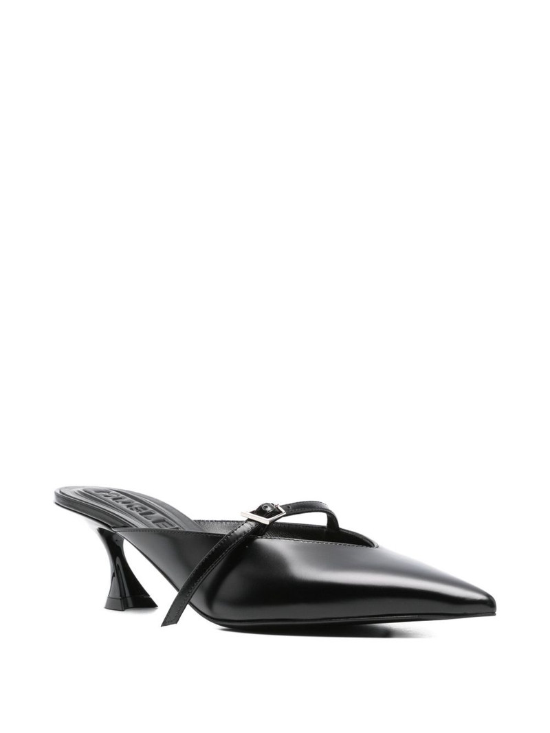MUGLER 70mm pointed-toe ribbon mules outlook