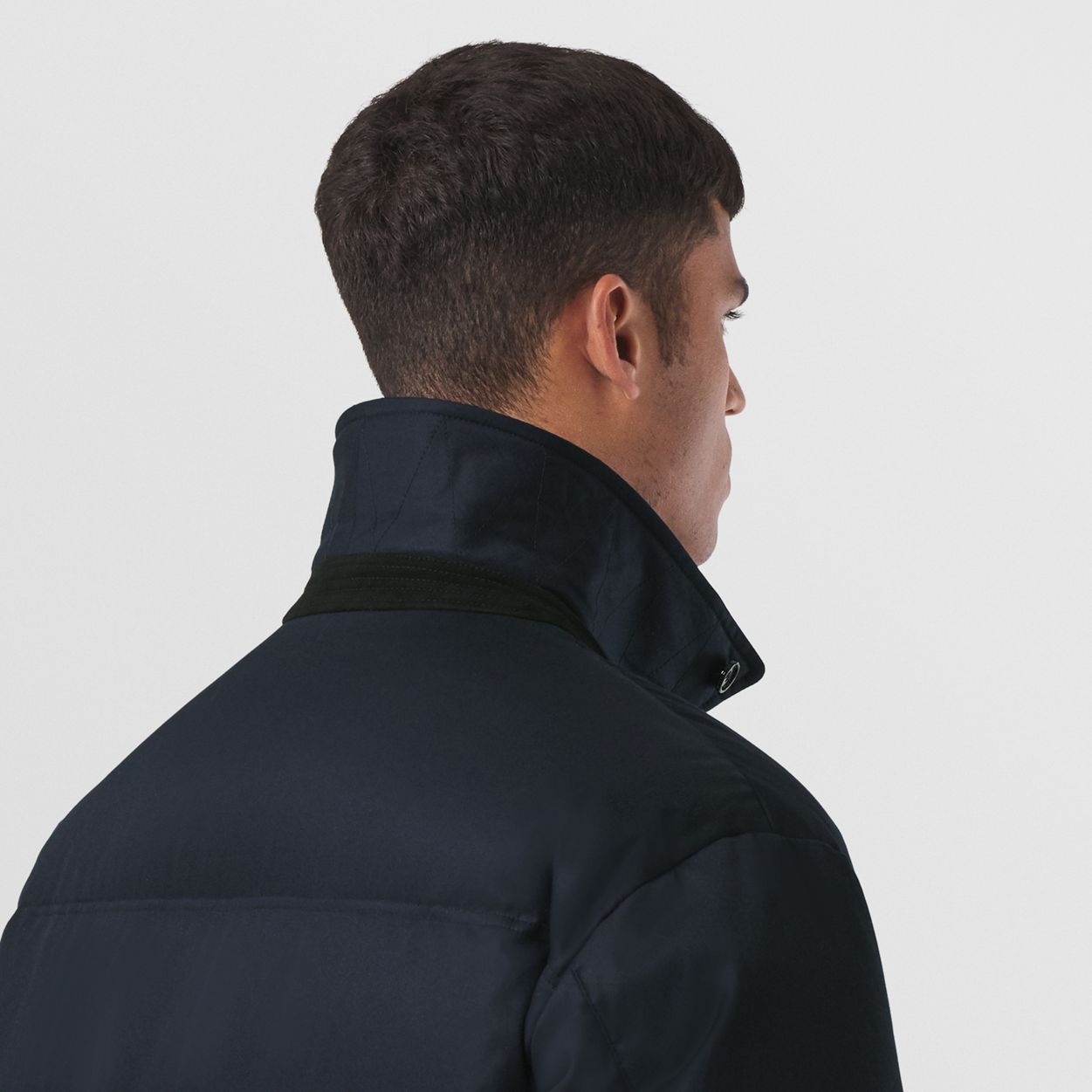 Shearling Collar Cotton Gabardine Puffer Jacket - 5