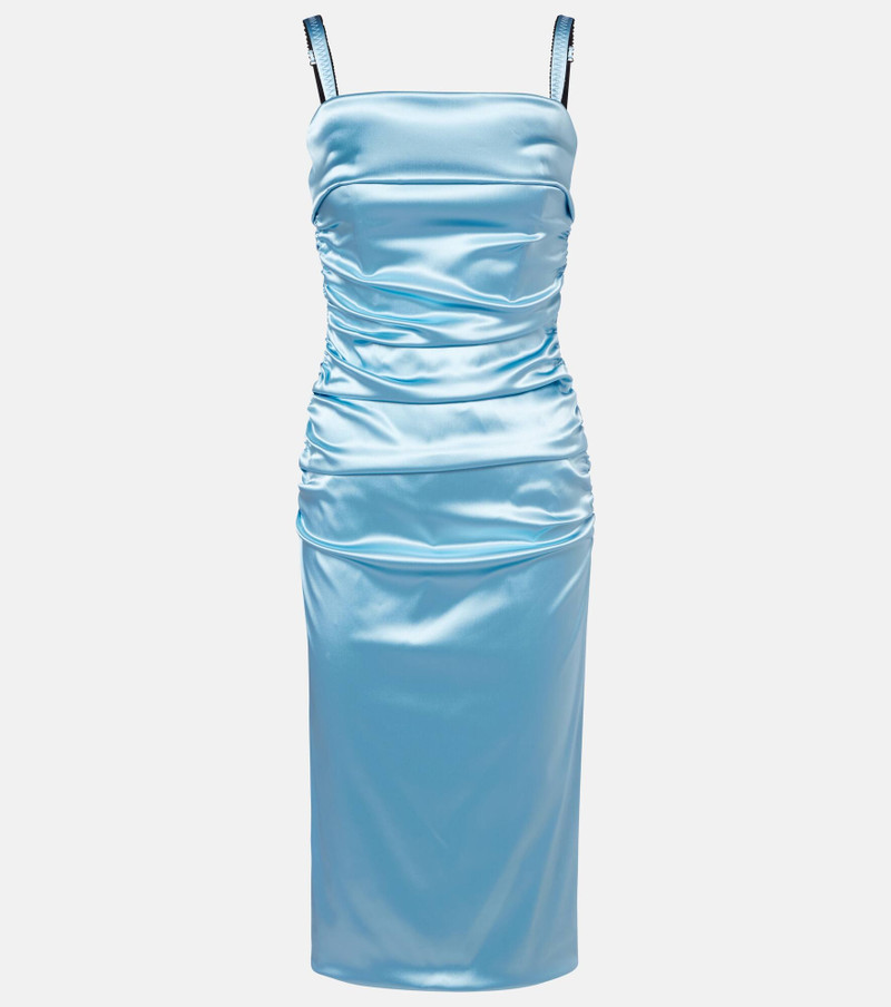 Ruched satin cocktail dress 1